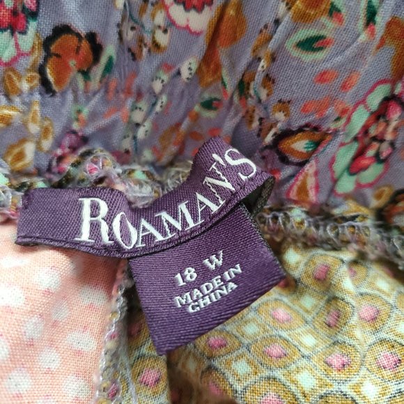 Romans Patchwork High Rise Wide Leg Palazzo Pants Plus Size 18W - Picture 5 of 7